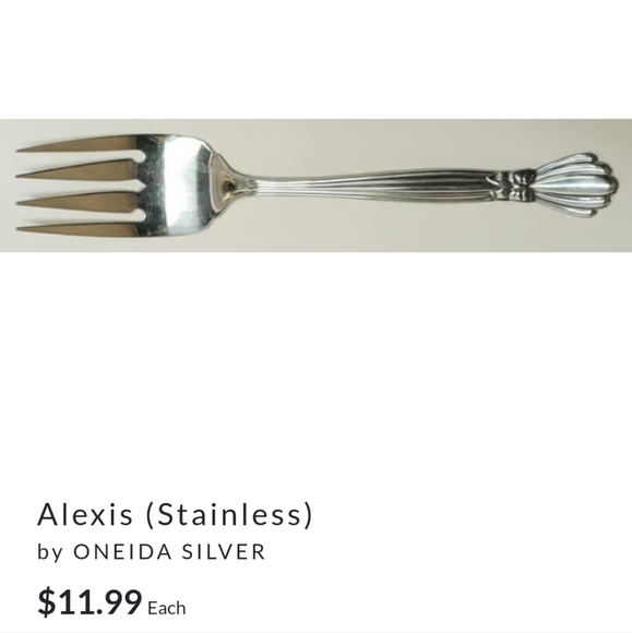 Oneida Alexia stainless serving meat fork flatware - Picture 1 of 3